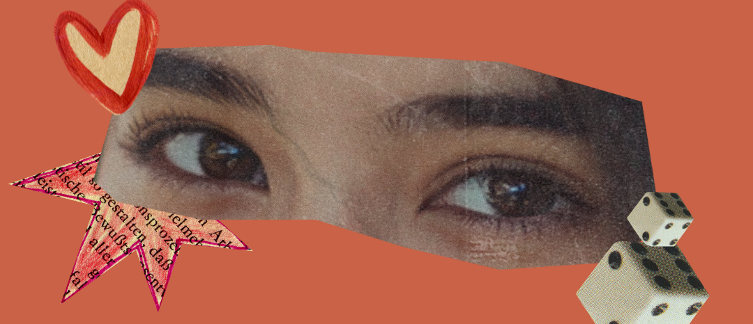 mirada directa con elementos divertidos